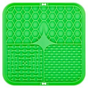 Multisell Products Hub Pet Lick Silicone Feeding Mat For Dogs Slow Food Plate & Training Tool green