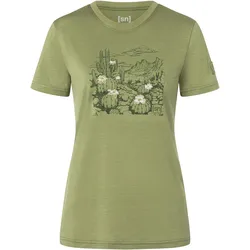 Super Natural, Damen, Funktionsshirt, Women's Cactus World Bio Jersey Tee (S), Grün