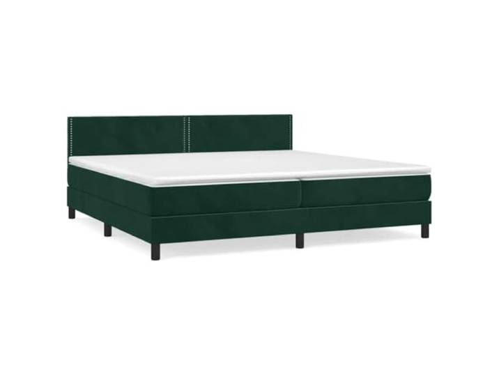 Makastle Boxspringbett mit Matratze Dunkelgrün 200x200 cm Samt Höhenverstellbares Kopfteil