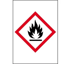 Aufkleber I Gefahrensymbol Flamme GHS 02, Folie, selbstklebend, 18x26mm, 10/Bogen, GHS-Verordnung