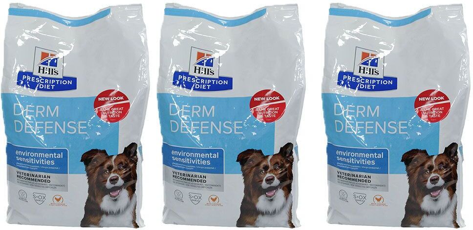 Hill's Prescription Diet Canine Derm Defense 2028296 x3 3x12 kg Pellets