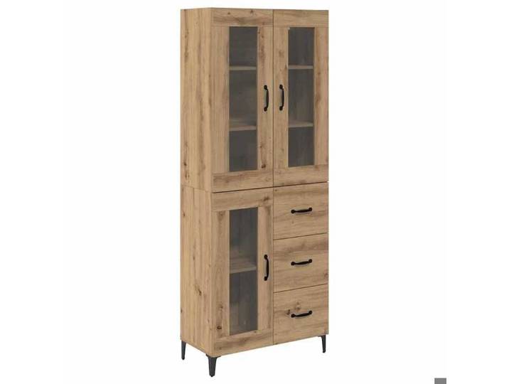 NOUVEAU Armoire Vaisselier - Haut Armoire - Anti l'humidité - Chêne artisanal - 69 5x34x180cm 32916
