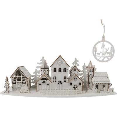 Weihnachtsdorf OTTO HOME "Weihnachtsszene", weiß, Holzwerkstoff, Weihnachtsdörfer, Weihnachtsdorf