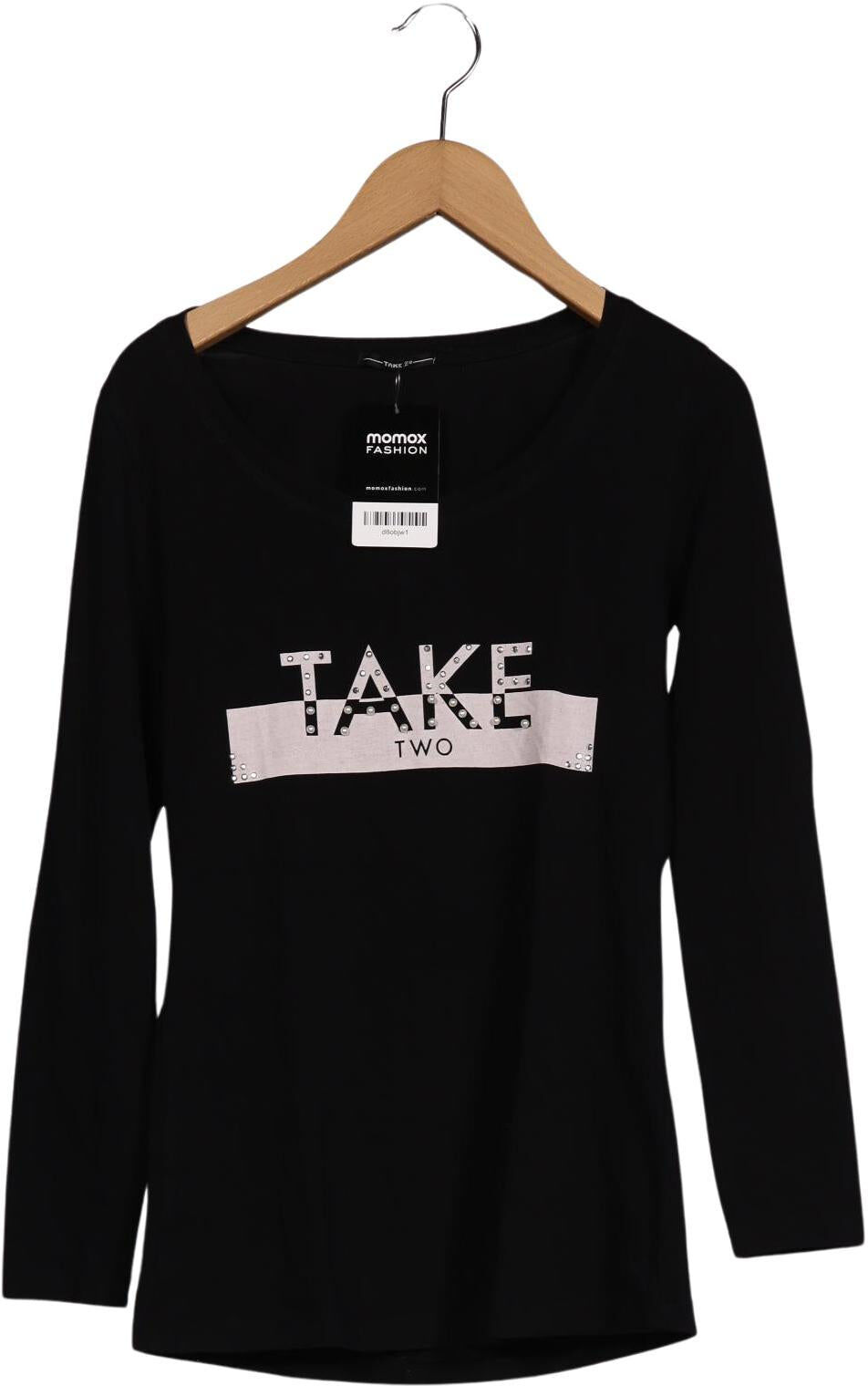 Take Two Damen Langarmshirt, Schwarz, Gr. S, Baumwolle - Second Hand