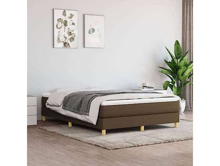 RJPLMFV Lattenrost mit Matratze, Dunkelbraun, 140 x 200 cm Taschenfedern, mittlere Halterung, atmungsaktives Gewebe, Sperrholzlatten