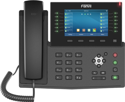 Fanvil X7C, IP-Telefon, Schwarz, Kabelgebundenes Mobilteil, 20 Zeilen, Ton/Impuls, LCD