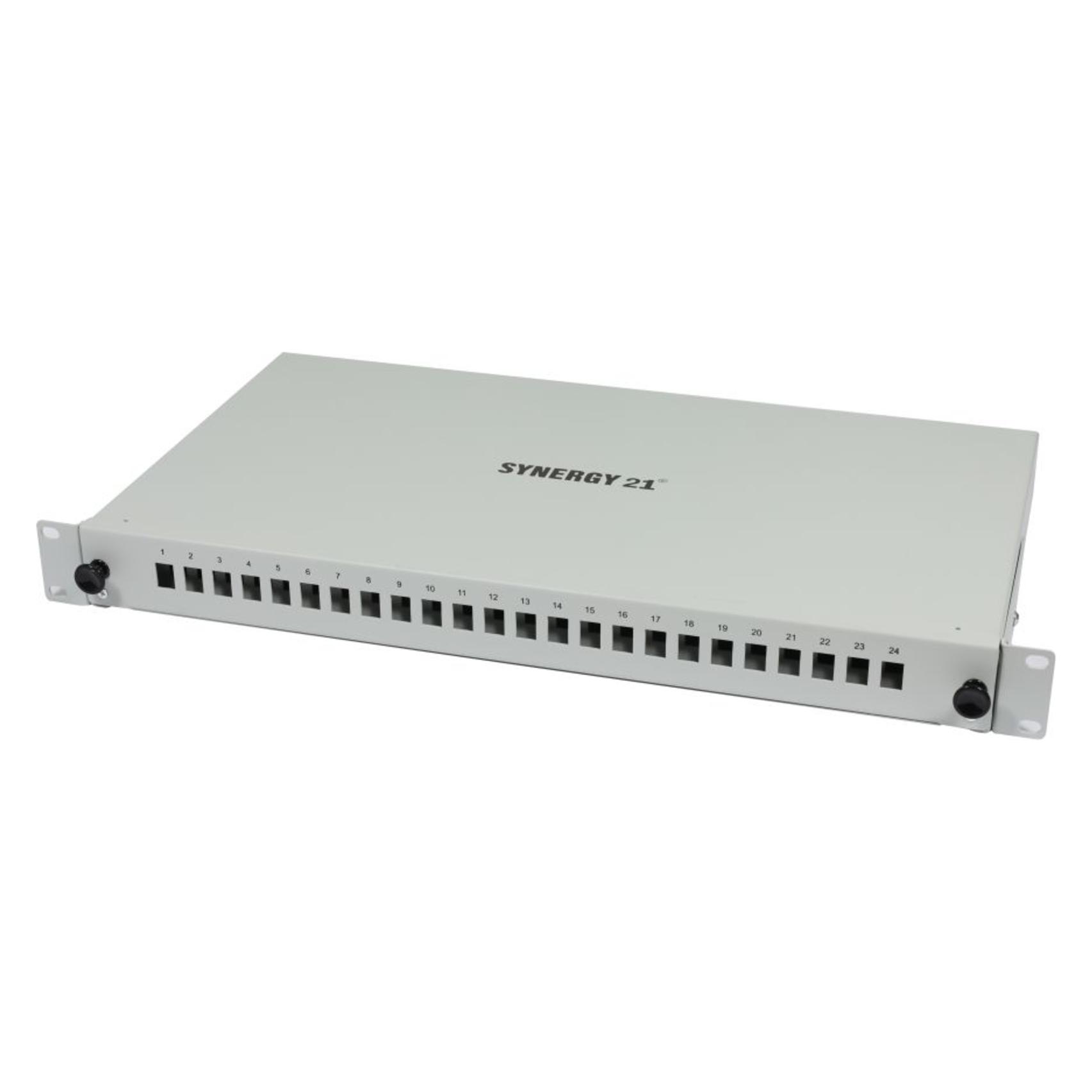 Synergy 21 LWL-Patchpanel für 24xLC-Duplex-Buchsen, 19"/1HE, ohne LC-Kupplungen, Lichtgrau (S216298V3)