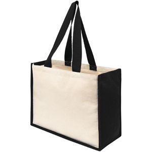 Böttcher-AG Einkaufstasche Shopper Future, schwarz, aus Jute, faltbar, mit Henkeln, 42 x 33 cm