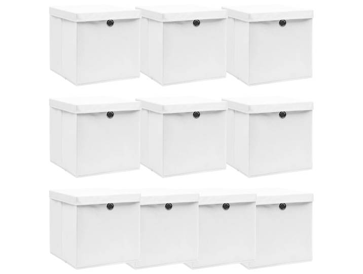 Boîtes De Rangement Avec Couvercle 10pcs Blanc 32x32x32cm Tissu