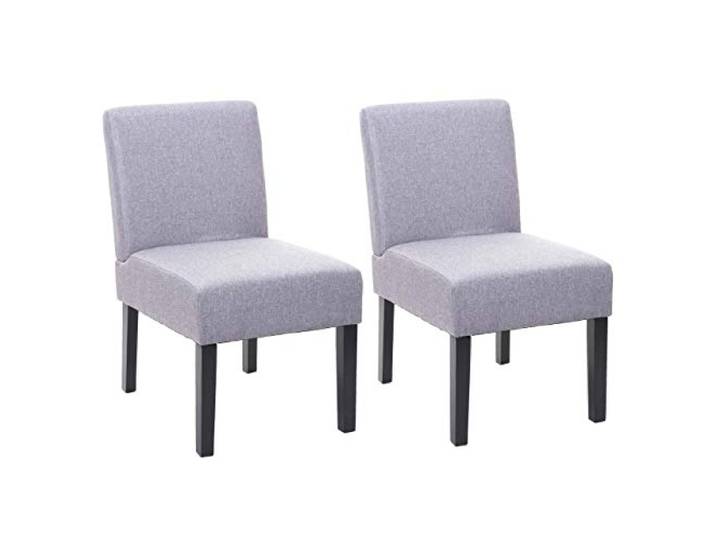 Mendler 2er-Set Esszimmerstuhl HWC-F61, Stoff/Textil - grau Stuhl, Lounge-Stuhl