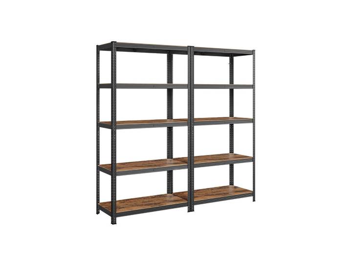 Hansiro Schwerlastregale Jakarta 2Er-Set, Braun, 100x200x50 cm, Freizeit & Co, Heimwerken, Werkstatteinrichtung, Schwerlastregal