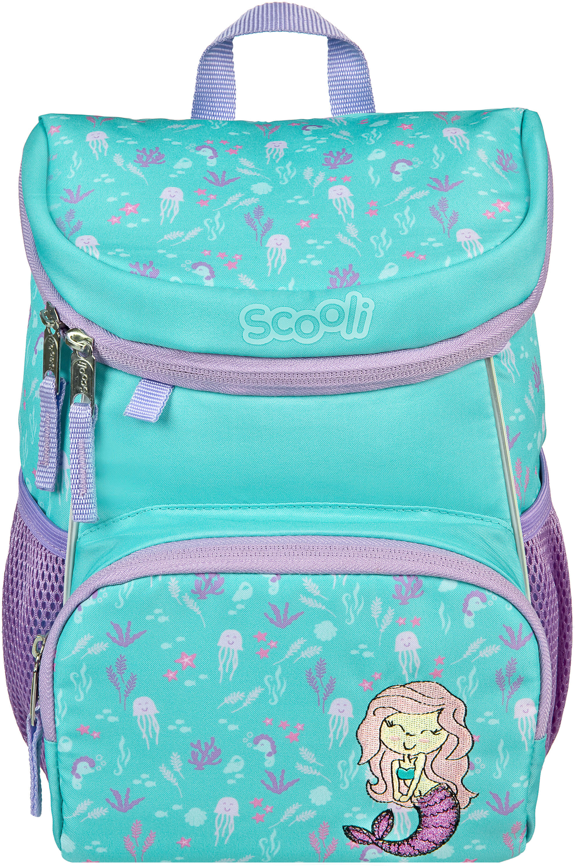 Kinderrucksack SCOOLI "Mini-Me, Mermaid", Kinder, Gr. B/H/T: 20cm x 29cm x 13cm, blau (mermaid), Polyester, Rucksäcke Kinderrucksack, für den Kindergarten mermaid B/H/T: 20cm x 29cm x 13cm