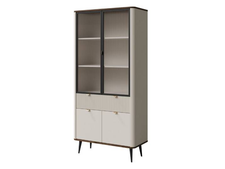 Compleo Standvitrine mit Lamellen LILIA, Elegant design, Breite: 90 cm