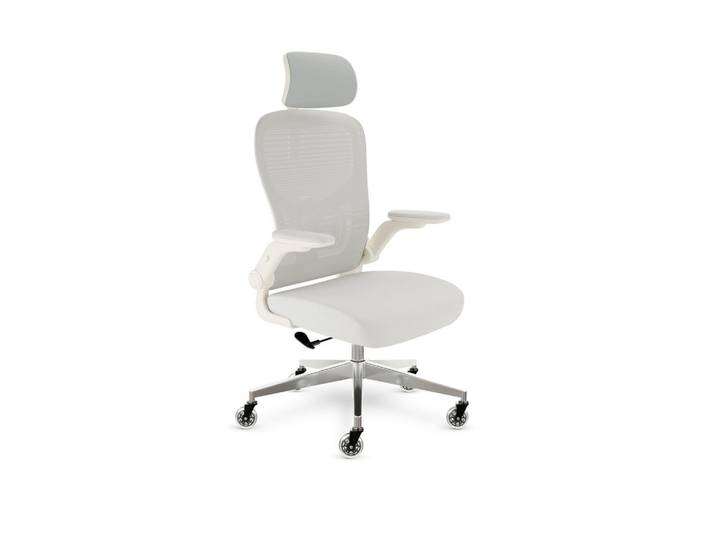 Clouvou Bürostuhl SmartSeat Creme-Weiß, Beige, Metall, Kunststoff, Füllung: Schaumstoff, 70x142x70 cm, Büromöbel, Bürostühle, Drehstühle