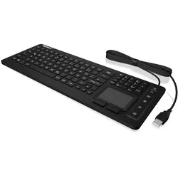 KeySonic KSK-6231INEL kabelgebundene Hygienetastatur mit Touchpad - QWERTY UK - schwarz