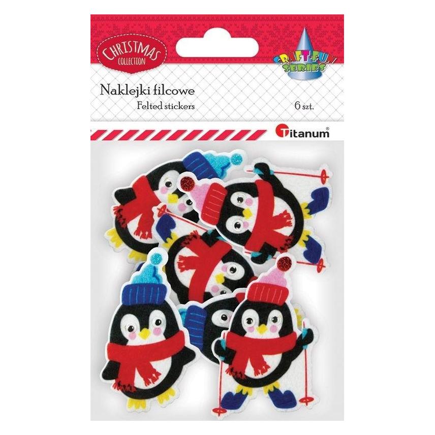 Titanum Filz-Pinguin-Aufkleber 6 Stück (6 Sticker) (41927303)
