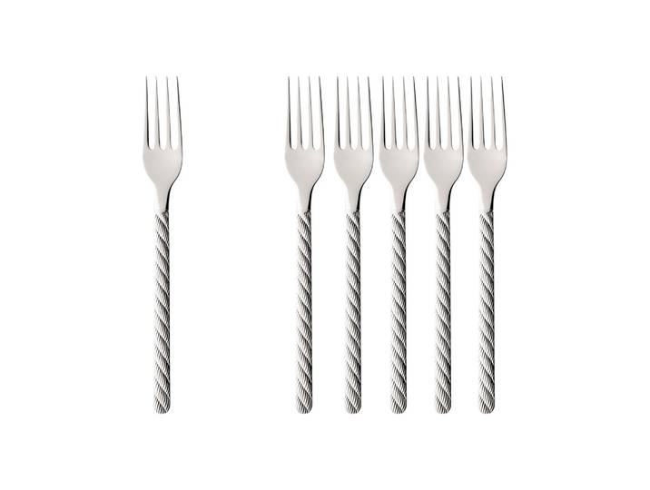 Tafelgabel VILLEROY & BOCH Tafelgabel Montauk 210 mm 6er Set silber , silber, B:6mm, Essgabeln, Tafelgabel, Spülmaschinenfest
