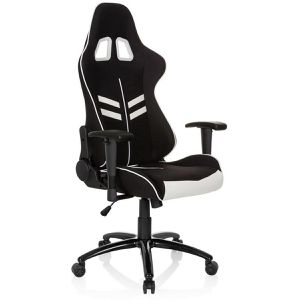 hJh-OFFICE Gaming-Stuhl LEAGUE PRO I, 729250, schwarz / weiß, Stoff, belastbar bis 120 kg