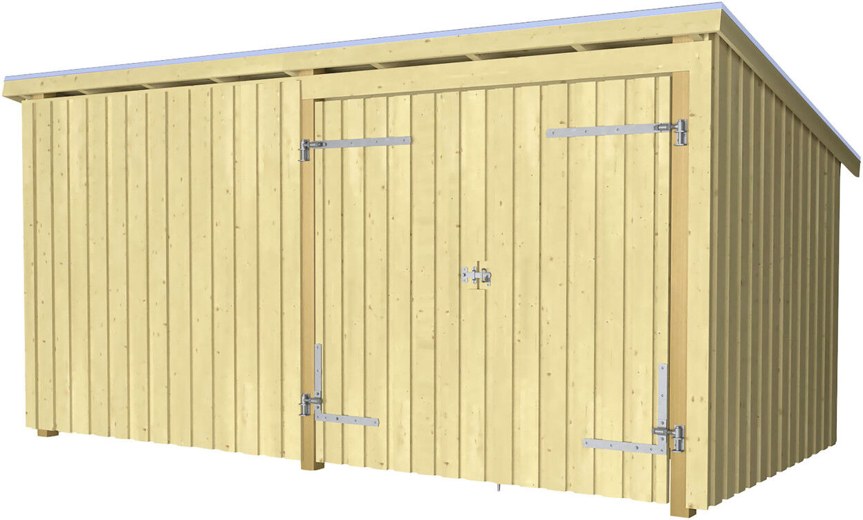 Plus Gartenhaus Nordic Multi 416 x 208 cm natur mit Doppeltür, Dachpappe