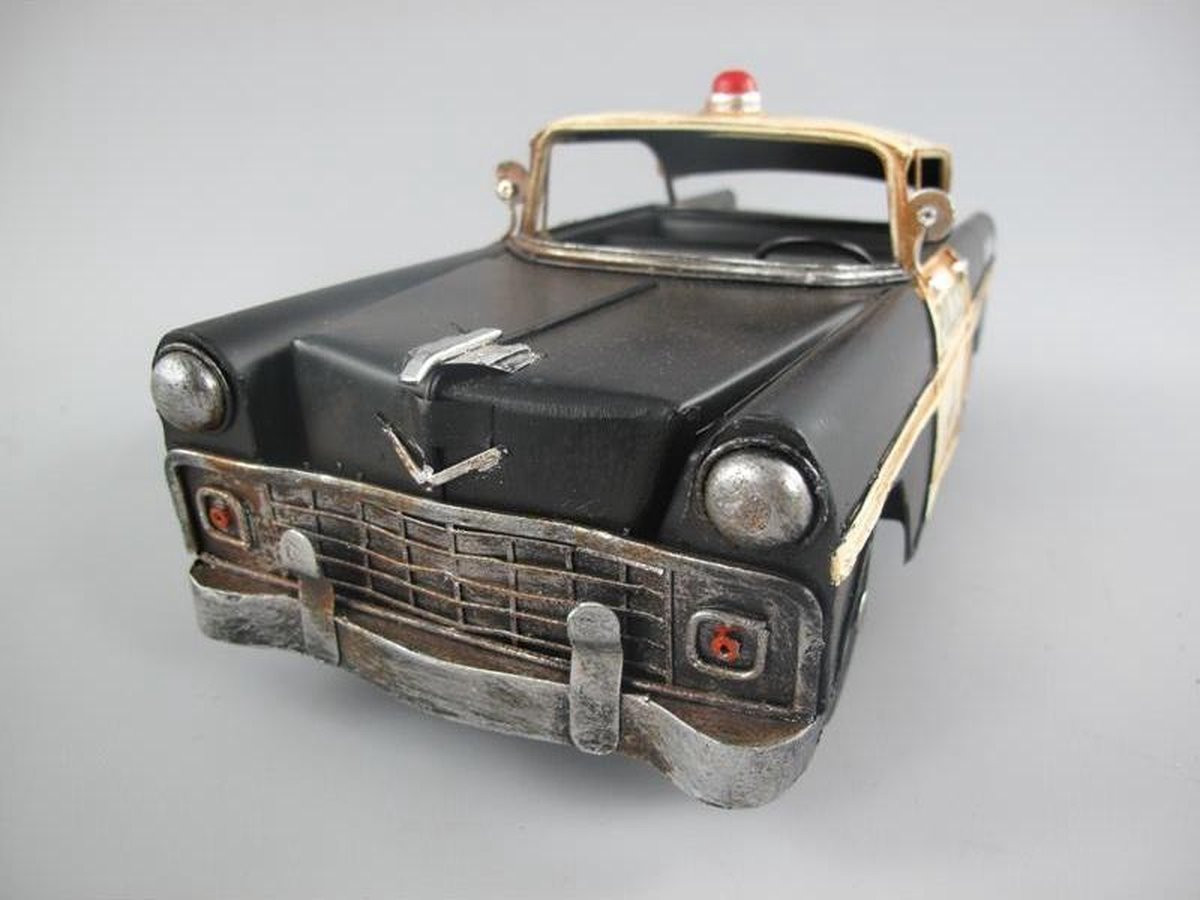 MadDeco Blues Brothers politieauto van blik voor op tafel
