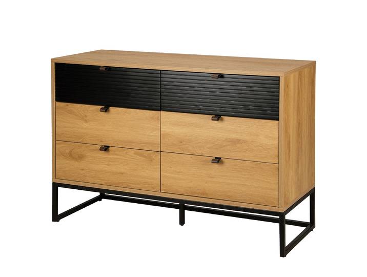 Buffet 120 cm avec tiroirs 120 x 80 x 40cm Beige/Marron/Imitation chêne
