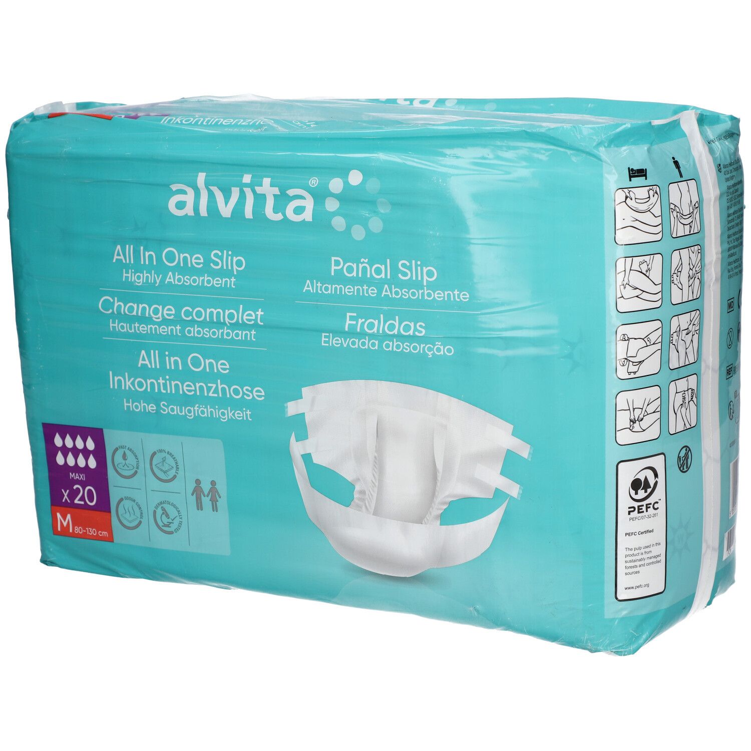 Alvita All-in-One Inkontinenzhose maxi med.Nacht 20 St Einweghosen