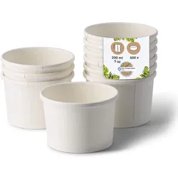 BIOZOYG Suppenbecher to go 25 Stück 200 ml, weiß Suppenschüsseln Einweg - Einweggeschirr Alternative zur Plastikschüssel - Becher, Suppe, Soup Bowl