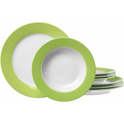 Tafelservice RITZENHOFF & BREKER "Teller Set, Geschirr-Set", grün, 8 Stk., Porzellan, Geschirr-Sets, Tafelservice, 8 Teile, für 4 Personen