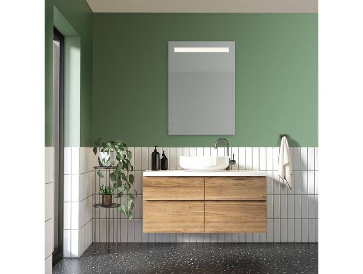 LED-Lichtspiegel MIRRORS AND MORE Tabea , weiß, B:50cm H:70cm, Spiegelglas, Spiegel, LED-Lichtspiegel, integrierte LED-Beleuchtung