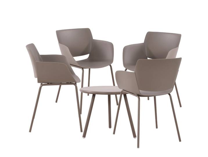 CLP Gartensitzgruppe Kunststoff taupe, Taupe, Gartenmöbel, Gartengarnituren, Gartenmöbel-Sets