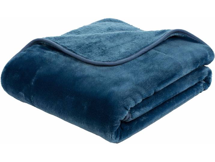 Wohndecke GÖZZE Premium Cashmere Feeling , blau, B:220cm L:240cm, Polyester, Wohndecken, Wohndecke, mit premium Cashmere Feeling, Kuscheldecke