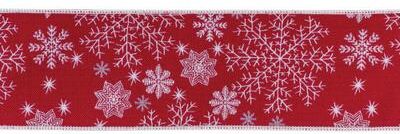 "Festive Snowflake Ribbon 4"" x 5 yds. by Melrose in Red White (Size ONE SIZE)"