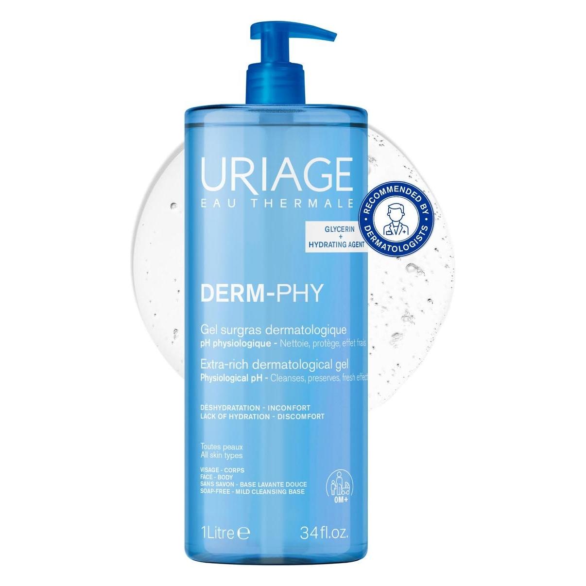 Uriage UriageDERM-PHY Extra Rich Dermatological Gel Zachte Reinigingsgel (1000 ml) (3661434034800)
