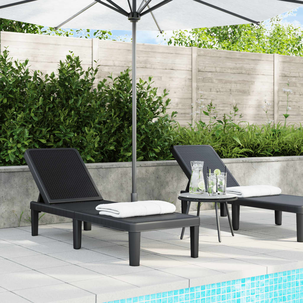 vidaXL Chaise longue réglable en hauteur à 4 positions polypropylène