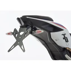 PROTECH X-SHAPE Kennzeichenhalter SET mit Reflektor und Beleuchtung Alu & Stahl Schwarz für BMW S 1000 R, S 1000 RR,  M 1000 R