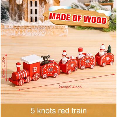Inspired Living Cozy Christmas Wooden Train Decoration For Tabletop Christmas Decor And Holiday Home Display wooden 16