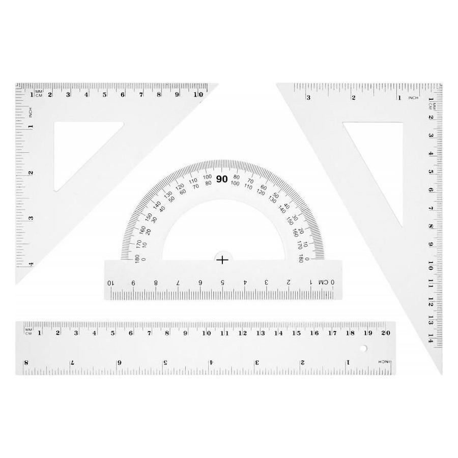 Michalczyk Prokop Geometrisches Linealset 20 cm BL001-BK (20 cm, Kunststoff) (41952411)