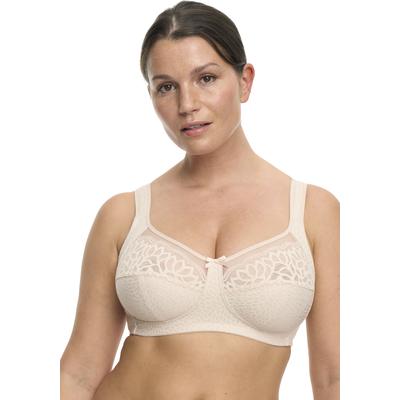 Bügelloser BH SUSA "Classic", Damen, Gr. 105, Cup C, beige (sand), Obermaterial: 54% Polyamid, 27% Baumwolle, 19% Elasthan, unifarben, bequem, BHs, Spitze, genähte Cups, Jacquard-Muster, elastisch, Komfortträger