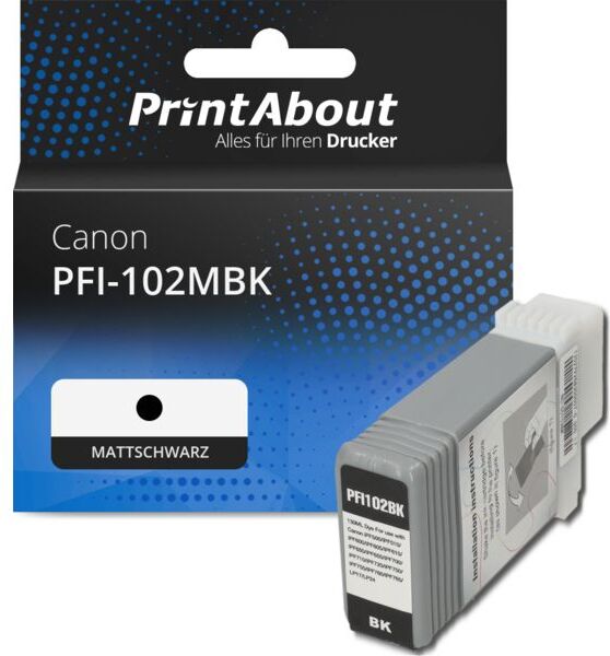 PrintAbout Druckerpatrone kompatibel mit Canon PFI-102MBK - Mattschwarz