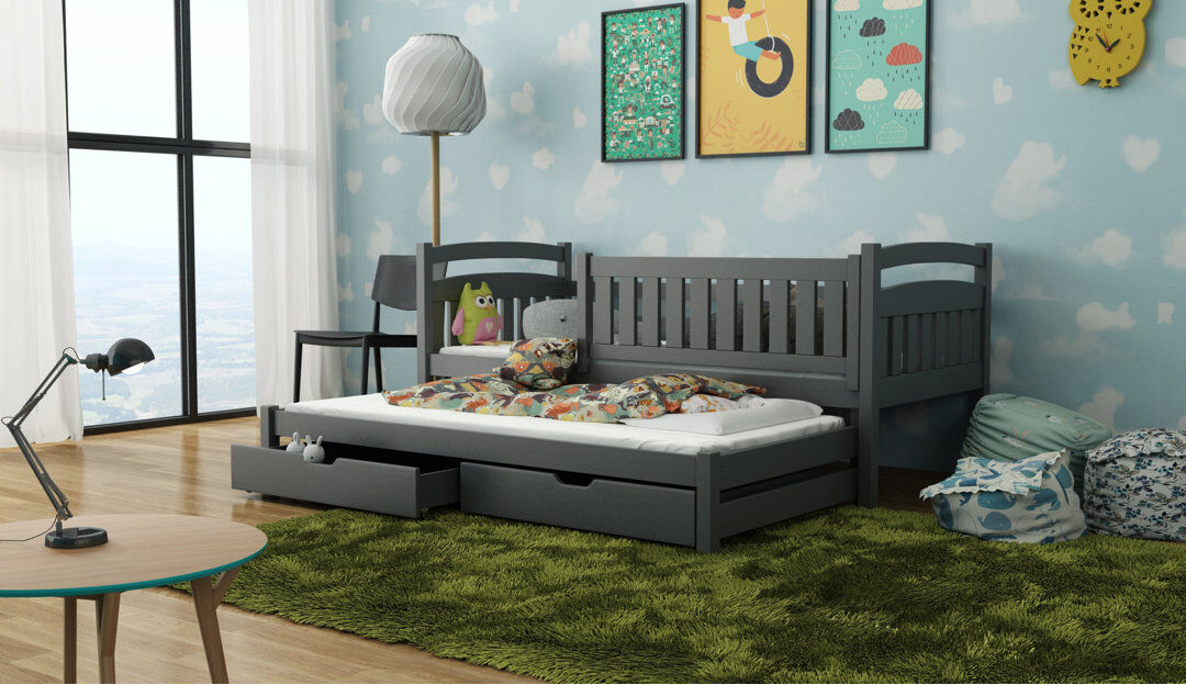 Harriet Bee Estero Standard with Storage Included with Trundle Included Graphite