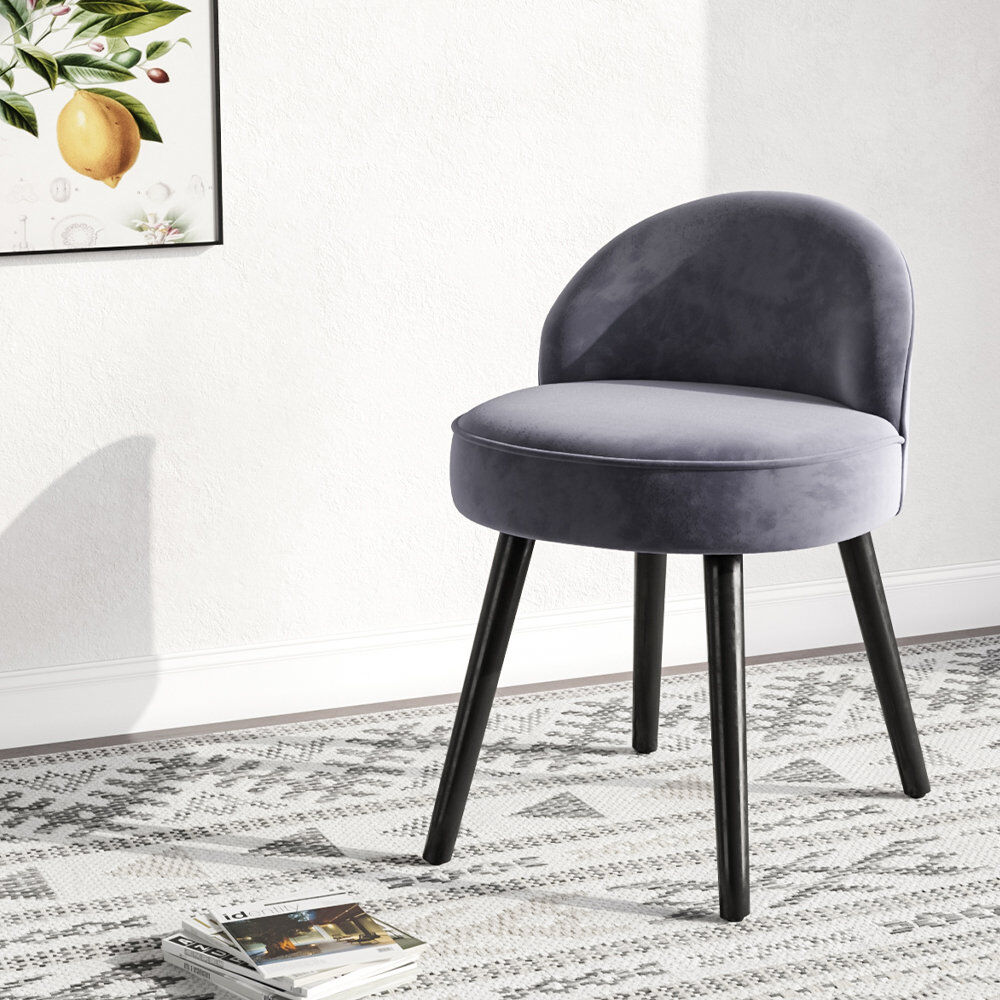 Hashtag Home Truman Solid Wood Accent Stool Grey 67cm H X 40cm W X 40cm D