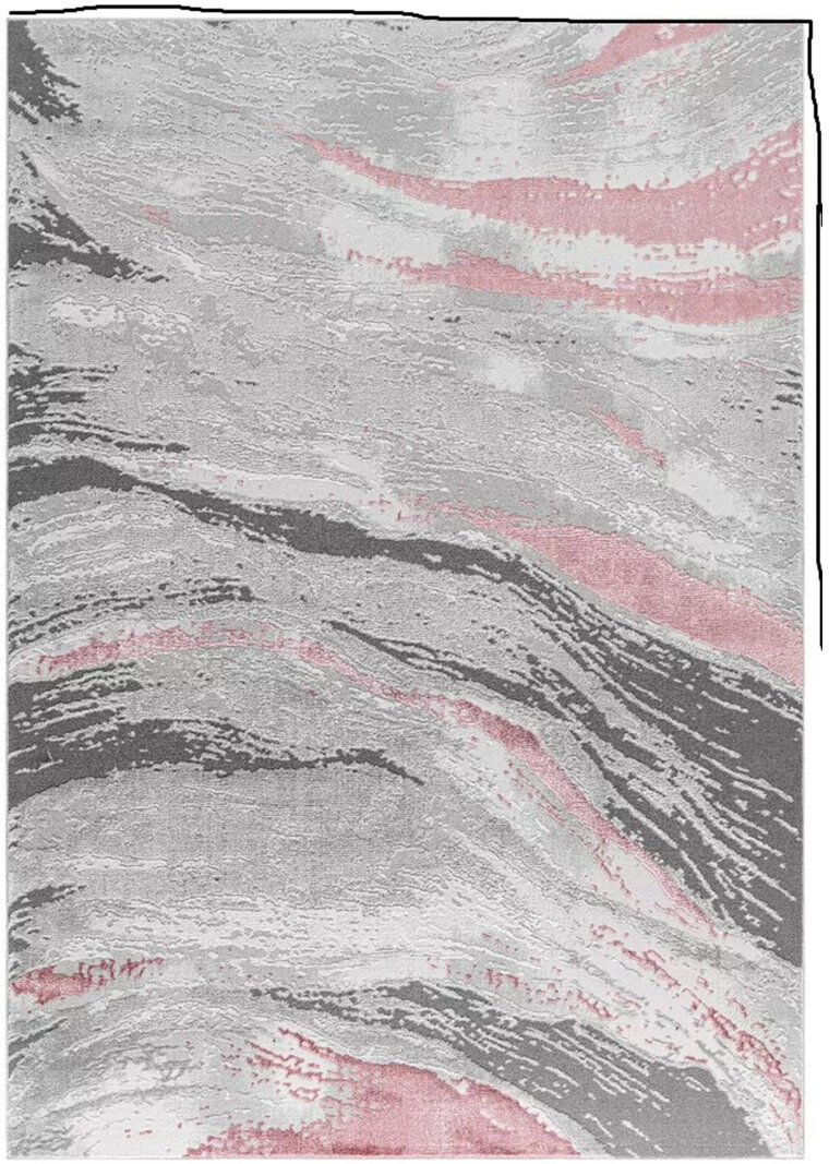 Ivy Bronx Abstract Shag Pink Round 120 cm