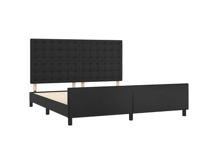 Structure de lit double(1 pc) - VIDAXL - Montage Facile - avec tête de lit - Noir 180x200 cm Similicuir L2014
