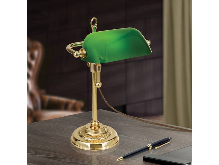 ORION Tischleuchtelampe Harvard, messing / gold, für Arbeitszimmer / Büro, Messing, Vintage