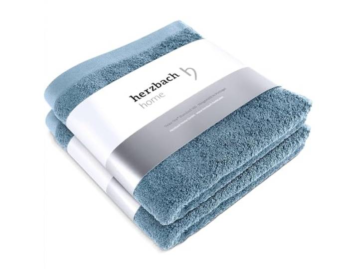 herzbach home Handtücher Pura 50x100 cm 2er Set 100% Baumwolle extra weich und saugstark, langlebig und pflegeleicht, mit Aufhänger, gehobene Gramatur 550 gsm, Hergestellt in Porugal