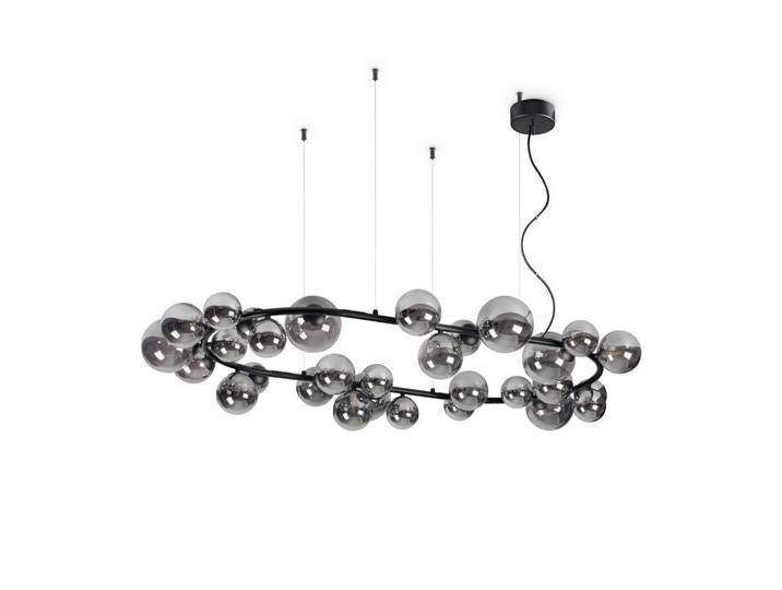 Ideal Lux Led-Hängeleuchte, Schwarz, Metall, Glas, 40 cm, Lampen & Leuchten, Innenbeleuchtung, Hängeleuchten, Pendelleuchten