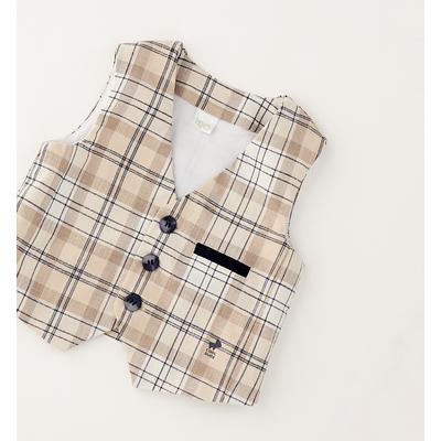Anzugweste IDO "BABY BOY VEST", Jungen, Gr. 58, beige, 59% Polyester, 39% Baumwolle, 2% Elasthan, Westen Anzugweste