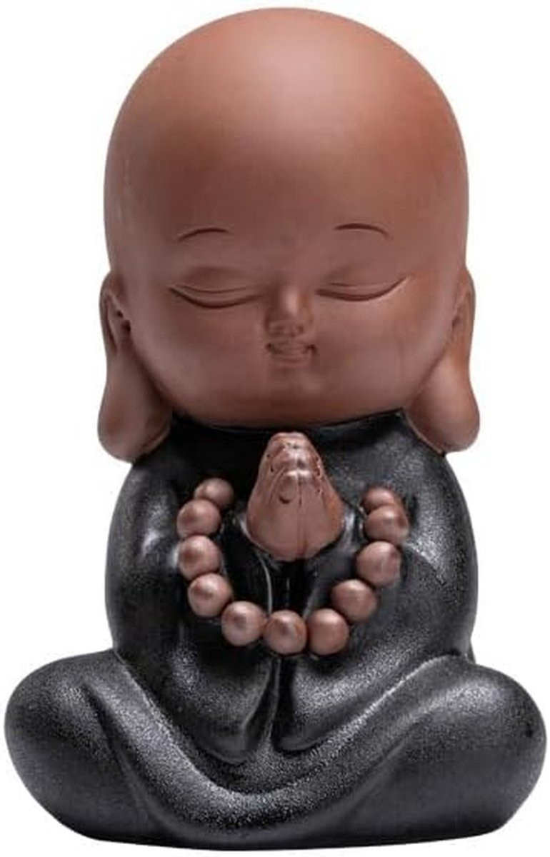 Boeddha Beeldje Monnik Ornament Bruin 1000 Gram