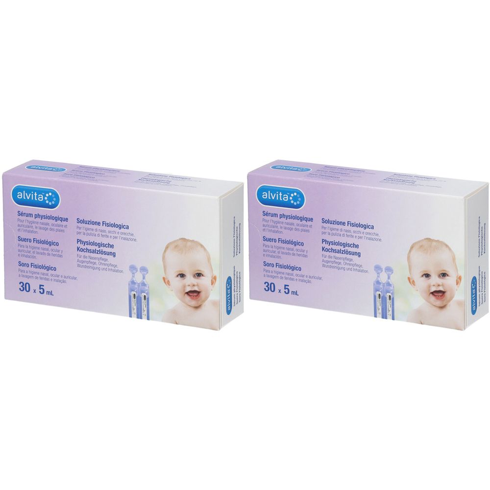 2x alvita physiologische Kochsalzlösung 2x30x5 ml Ampullen