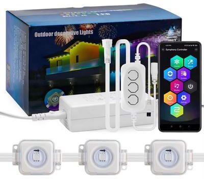 Inspired Finds BrightAura Smart Outdoor RGBIC LED Eaves Light String Kit With Alexa Google Voice Controls outdoor Eaves Light 147 Ft 8 In
